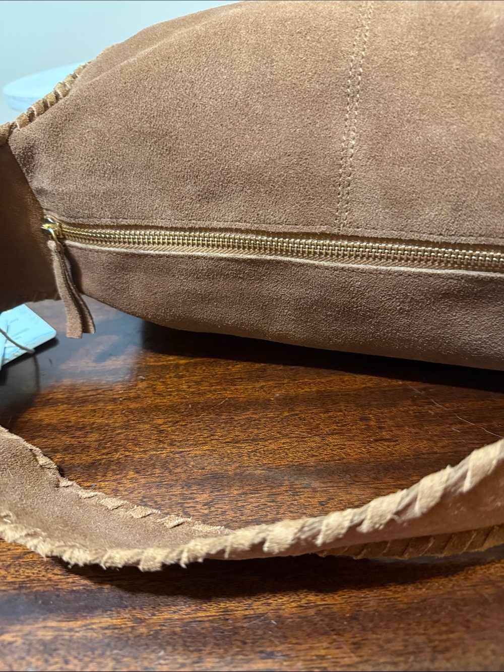 Haute Hippie NWT Brown Suede Hobo Bag Boho Braided Shoulder Whipstitch Festival - Picture 7 of 15